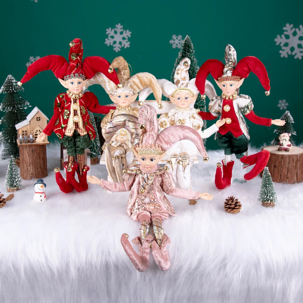 New Arrivals Christmas Decor Handmade New Year Decor Hanging Sitting Elf Plush Doll Christmas Tree Hanging Ornament Xmas Gift
