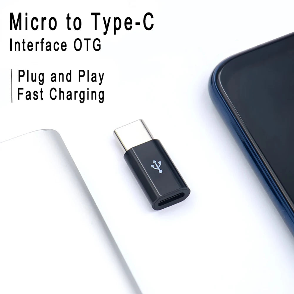 1PCS/5PCS Micro USB Female To Type C Male Adapter Mobile Phone Android Converter Micro-B To USB-C Data Cable Connector