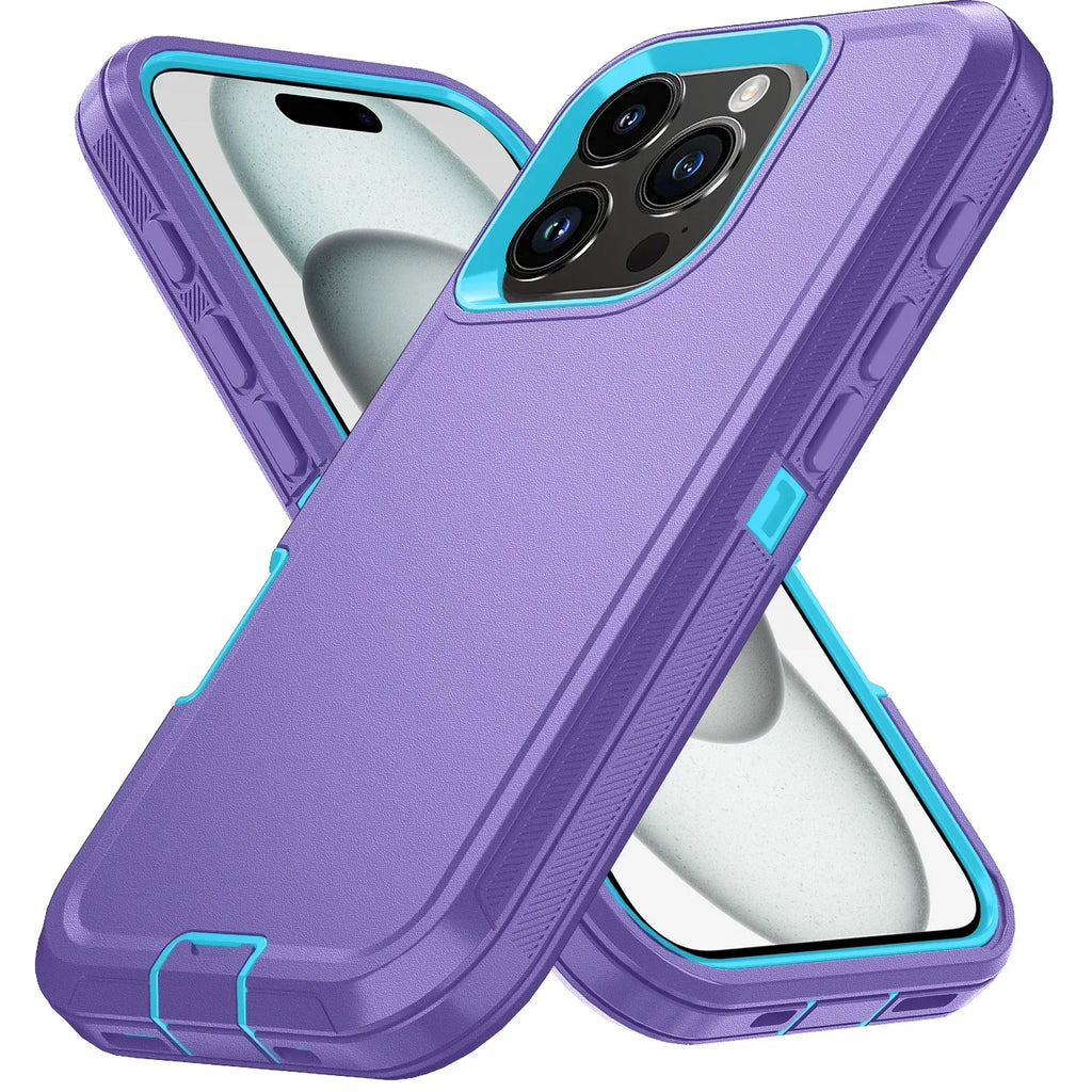 Rugged Ott Armor Shockproof Defender Phone Case for Iphone 17 16 15 14 13 12 11 Pro Max 16E Hard Drop Proof Back Cover Funda
