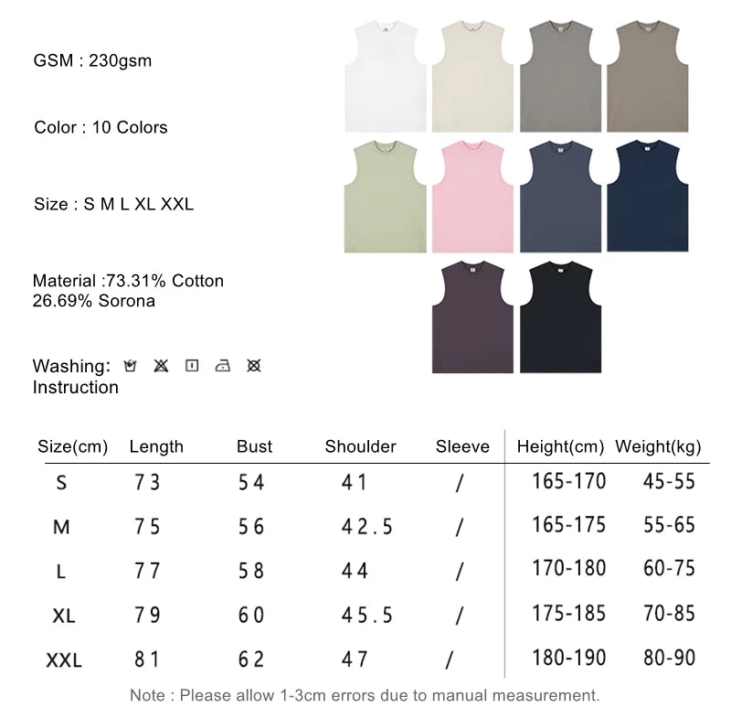 ZODF Trendy 2024 Men Quick Dry 230gsm Tank Tops Unisex Women Summer Breathable Cool Feeling Loose Sleeveless Tees Vest HY0772