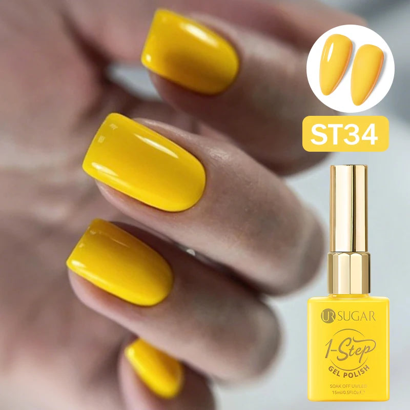 UR SUGAR 15ml 1 Step Gel Polish  Nail Art Manicure 3 IN 1 Gel Soak Off LED UV Gel Nail Varnishes No Need base top gel