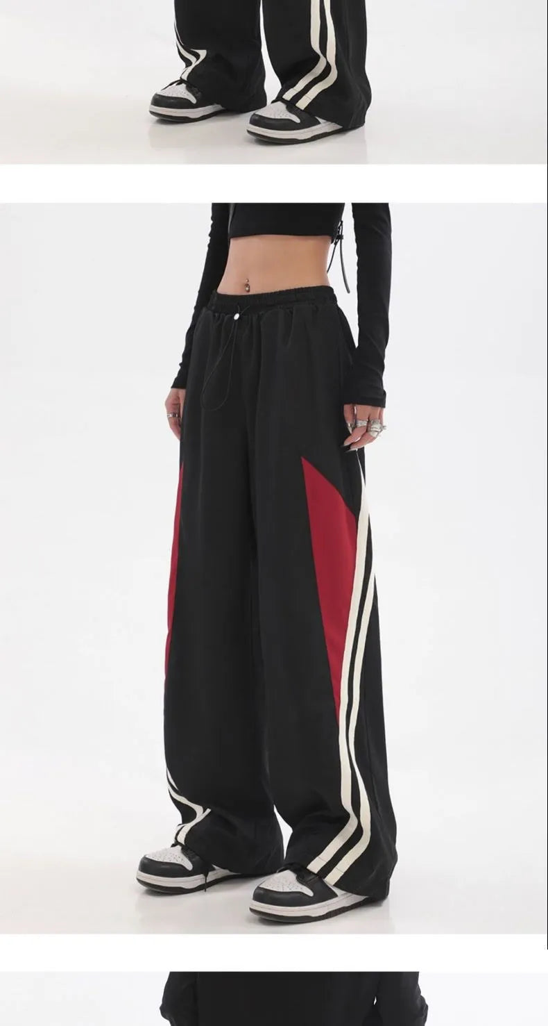 Y2K Streetwear Joggers Pants Women Casual Oversized Wide Leg Cargo Pantgs Trousers Tech Sweatpant Harajuku Parachute Baggy Pants