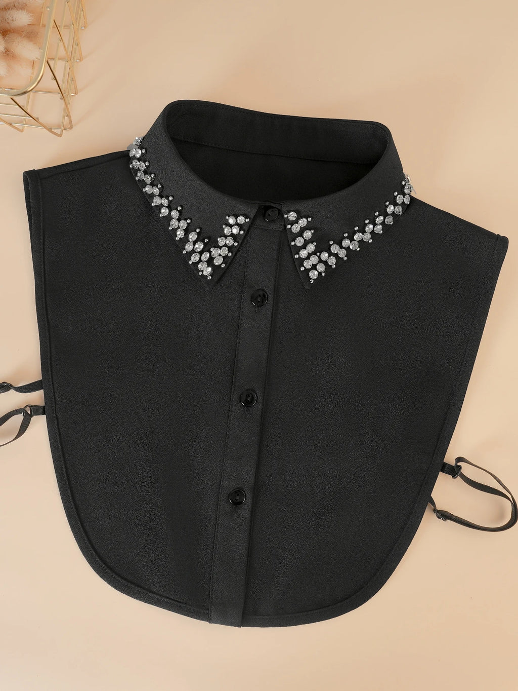 Women's Fashion Solid Color Elegant and Versatile Beaded Detachable Collar for Spring and Summer New Arrivals