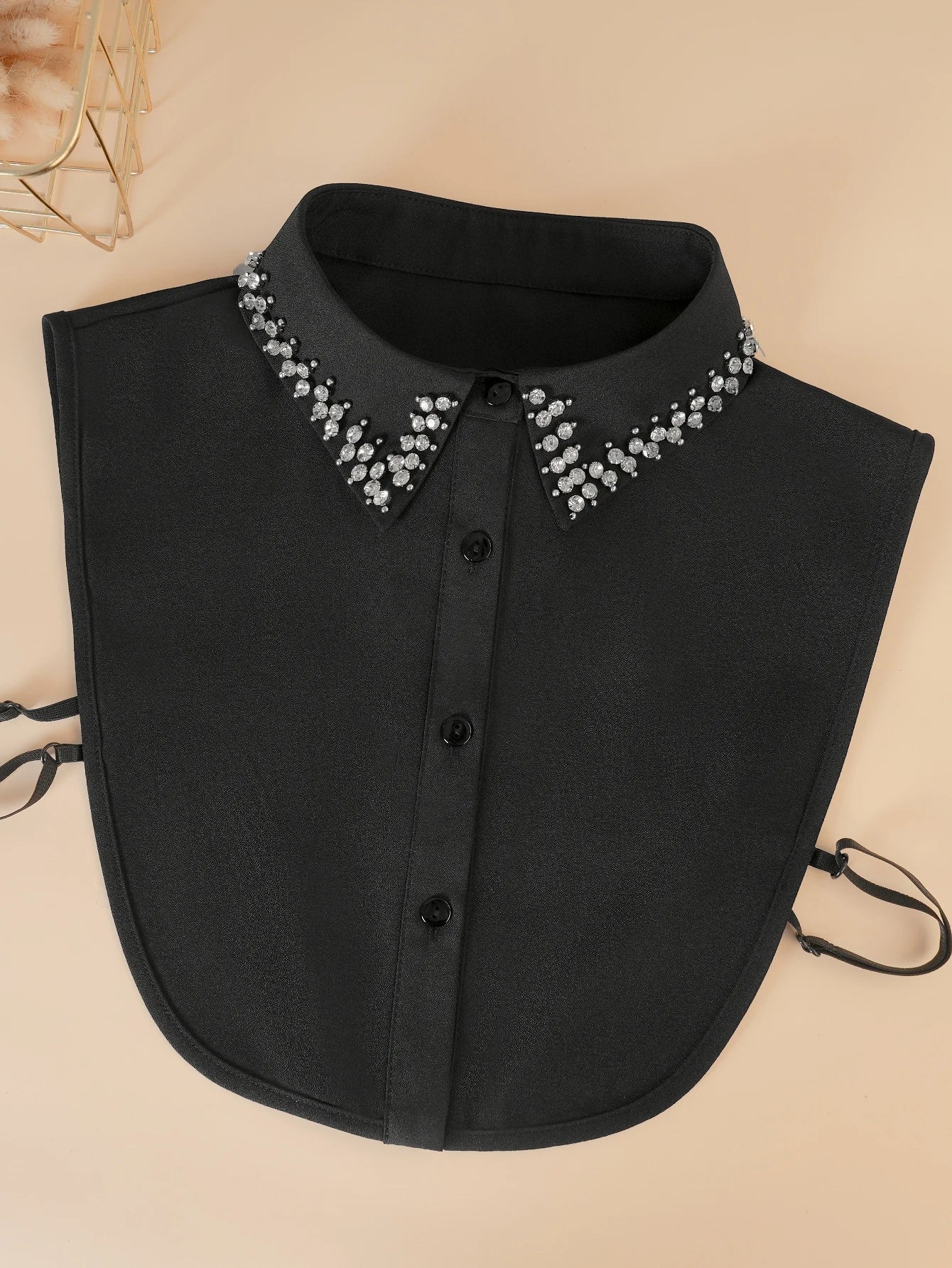 Women's Fashion Solid Color Elegant and Versatile Beaded Detachable Collar for Spring and Summer New Arrivals