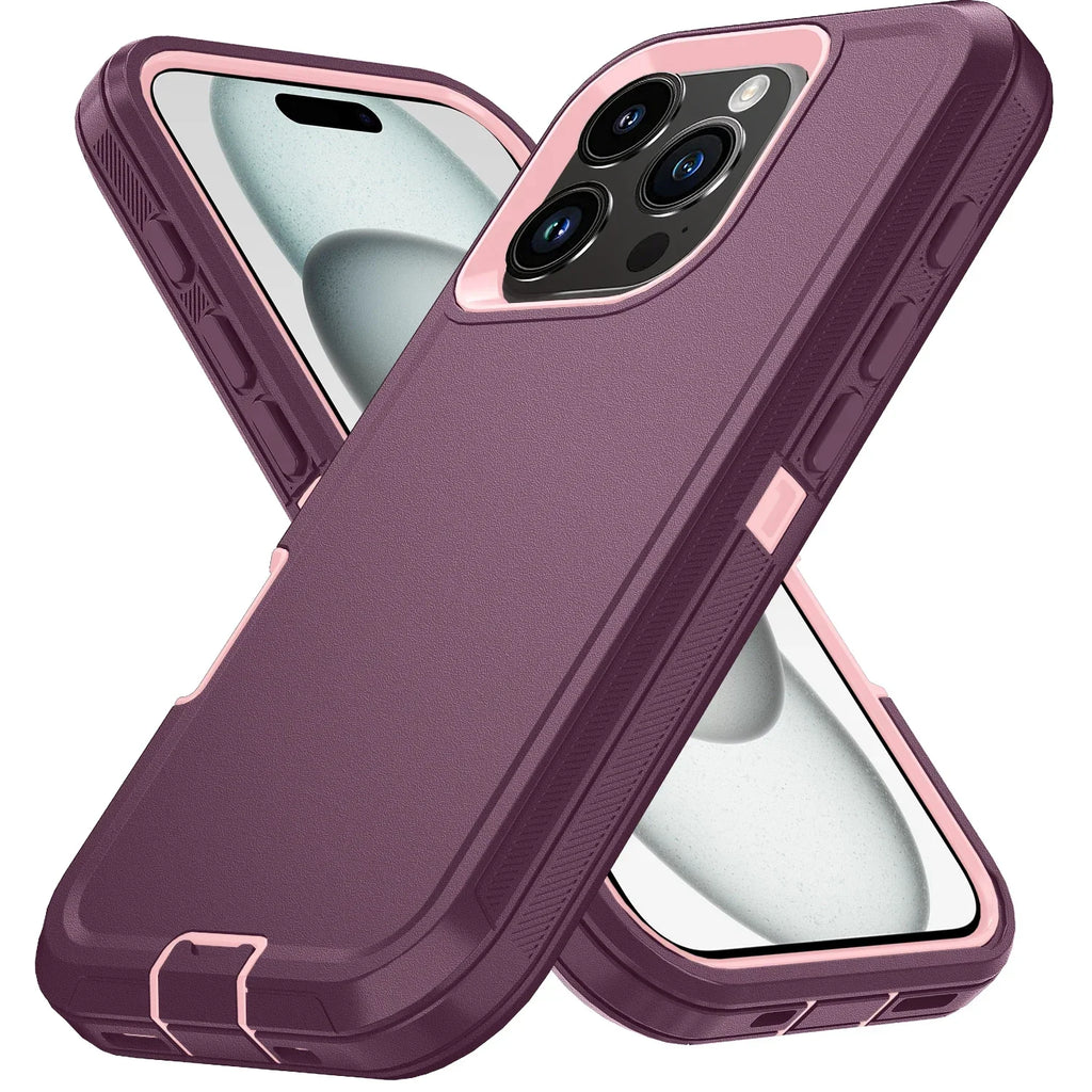 Rugged Ott Armor Shockproof Defender Phone Case for Iphone 17 16 15 14 13 12 11 Pro Max 16E Hard Drop Proof Back Cover Funda