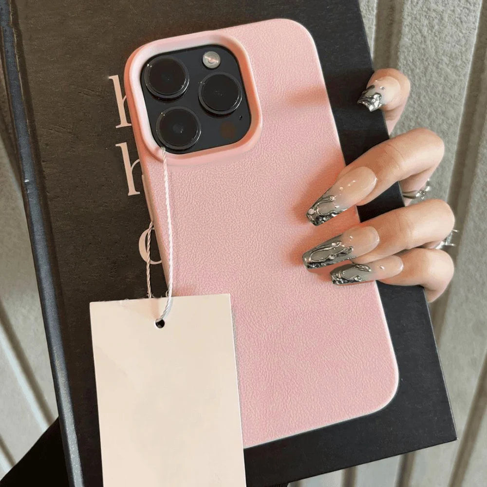 Leather Phone Case For iPhone 17 Pro Max 16 13 11 15 14 Plus 12 17 Air 17Promax 16promax Shockproof Soft TPU Funda Cover Coque