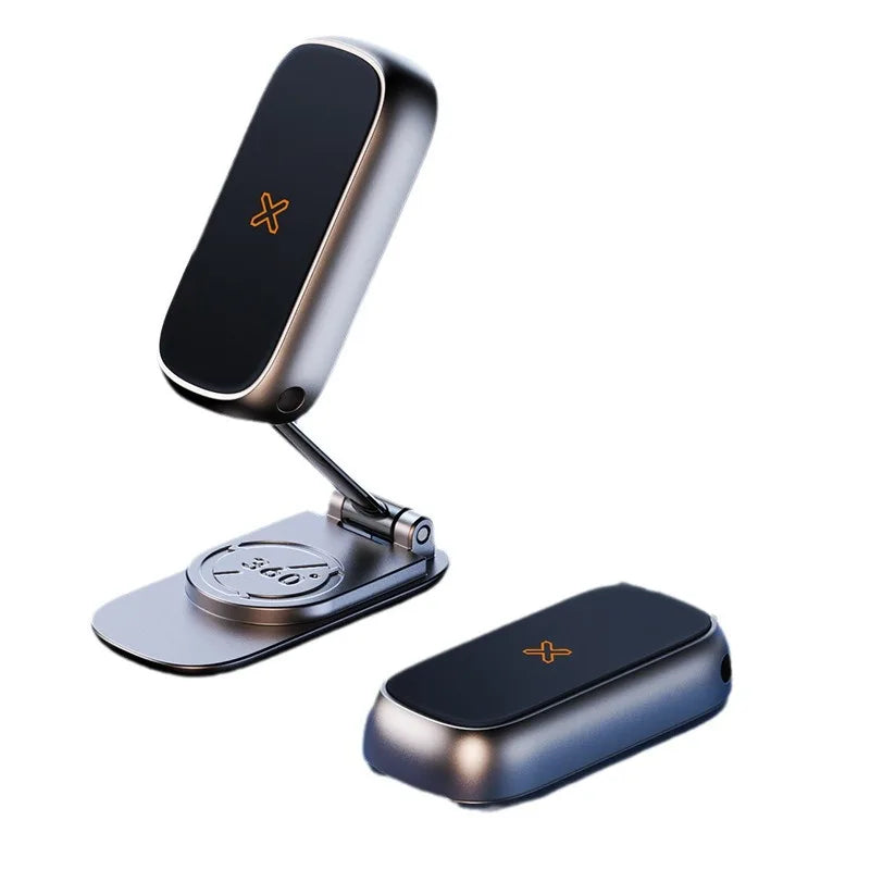 Magnetic Car Mount All-Metal Strongest Magnet Foldable Phone Holder for Car Dashboard Tesla Phone Mount For iPhone