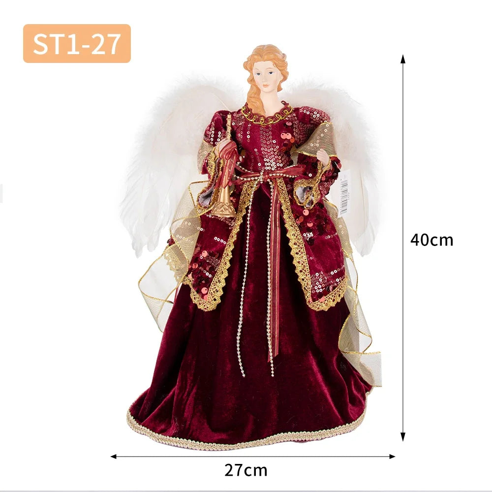 New Arrivals Angel Doll Figurine Christmas Ornaments Crafts with Wing Home Natal Decorations Festive Birthday For Kid Decor