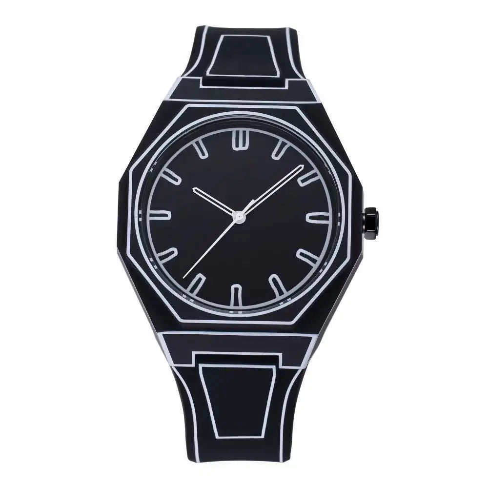 MAYZHISU Men's Watches Comic-book Style Men Quartz Wristwatch Silicone Strap Waterproof Cartoon Luxury Unisex Male's Clock Watch