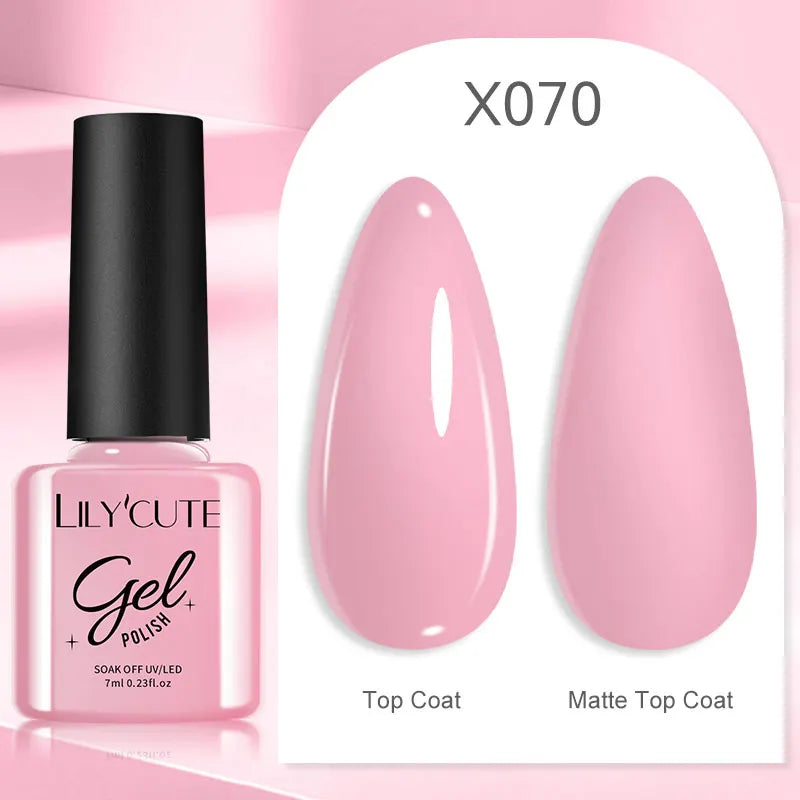 LILYCUTE 7ML Black White Color Gel Nail Polish Summer Colorful Gel Nail Art Semi Permanent UV Gel Soak Off UV LED Gel Varnishes