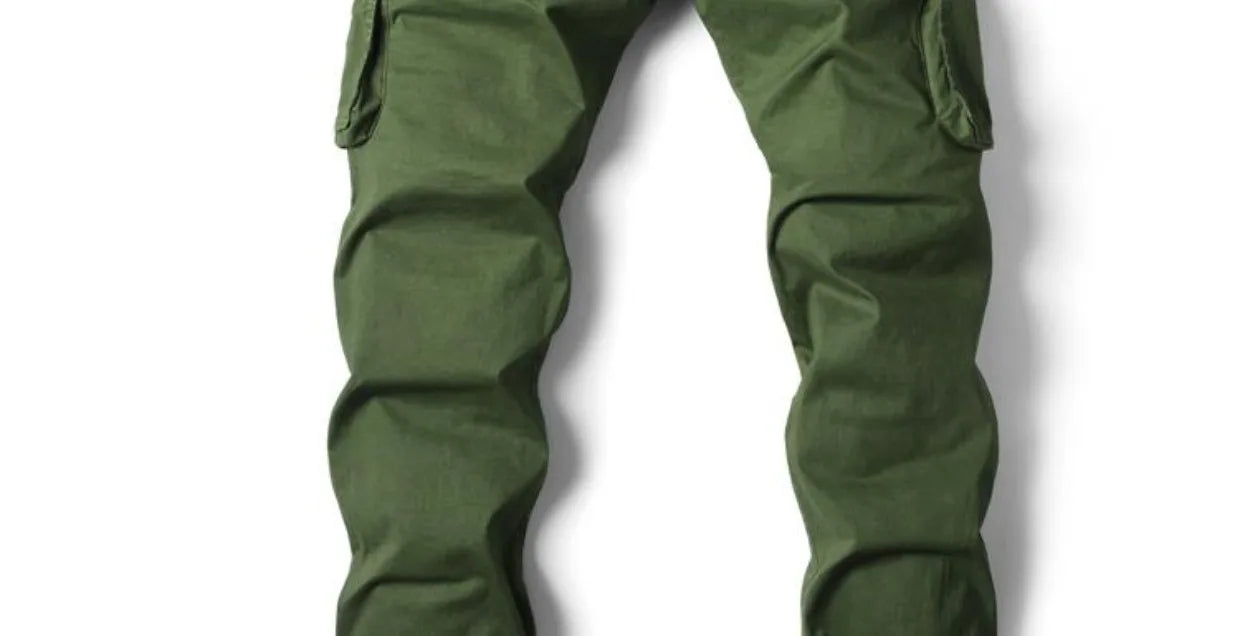 Spring Summer Men's Casual Fashion Work Pants Cuffed Multiple Pockets Slim Fit Youth Leisure Trousers Trendy Brand