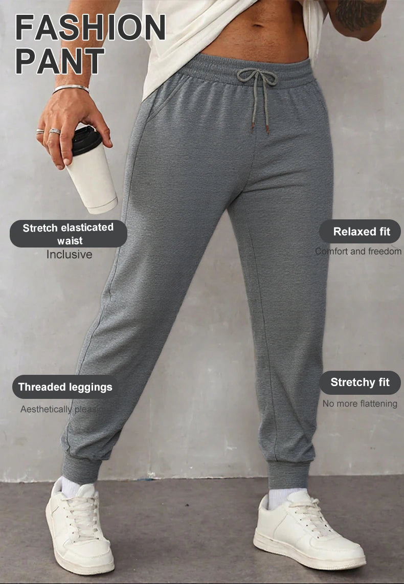 Paris Line Print Mens Sweatpant Trendy Jogging Britches Casual Comfy Long Pants Sports Basic Trousers Unisex Fashion Pant