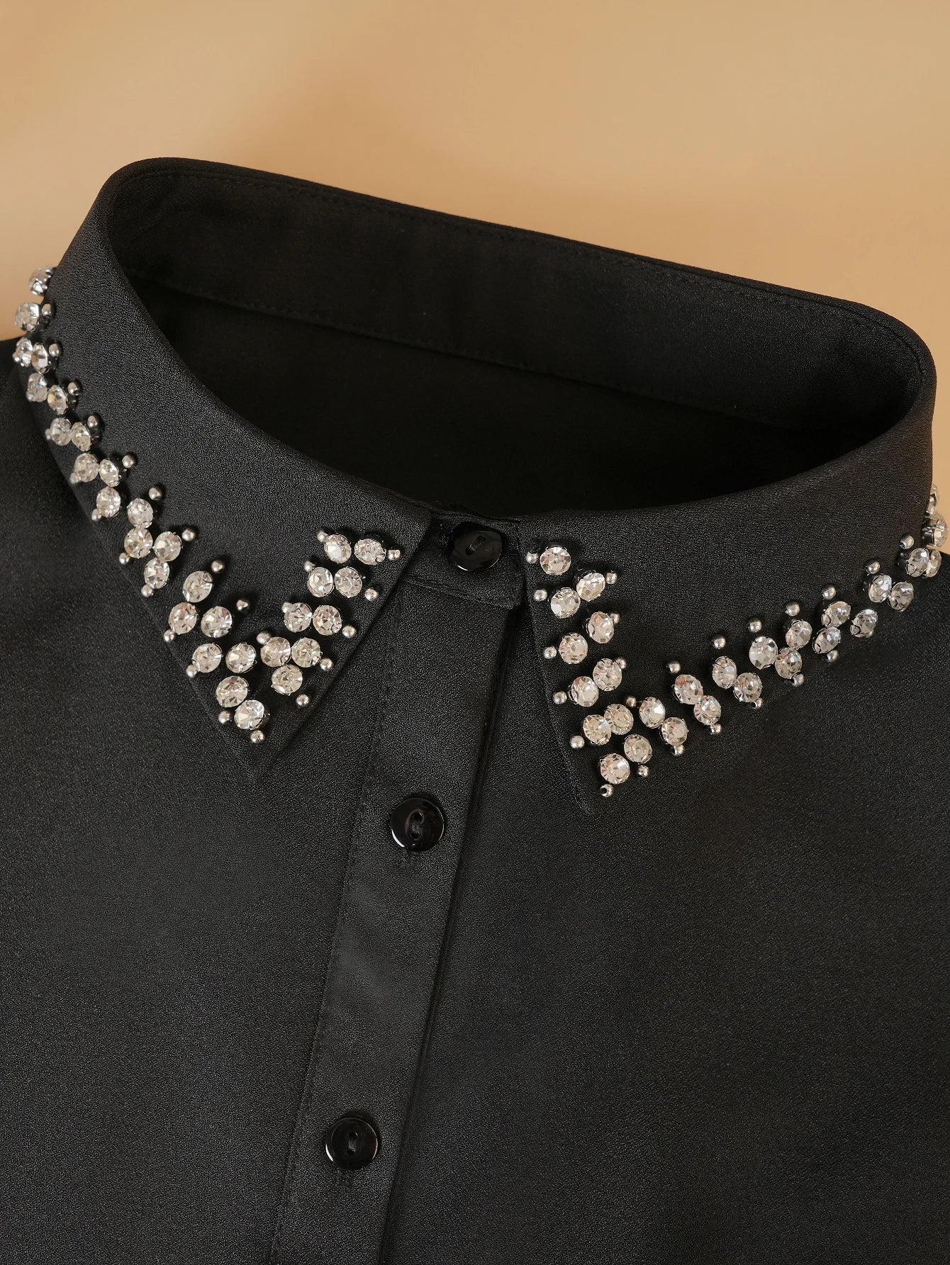 Women's Fashion Solid Color Elegant and Versatile Beaded Detachable Collar for Spring and Summer New Arrivals