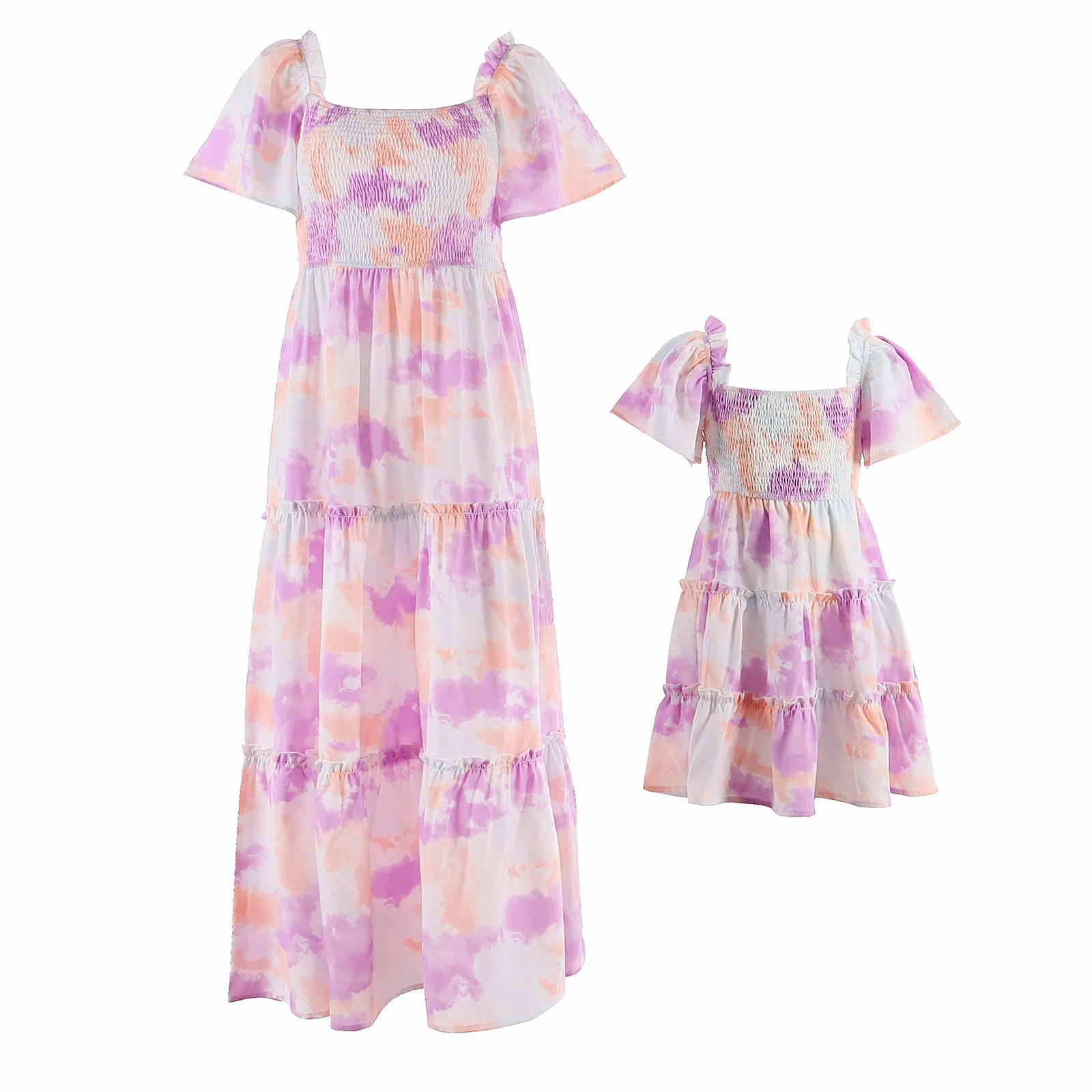 Summer Long Dress Robe Femme Casual Family Matching Outfits Boho Children's Clothing Beach Mother Daughter Dress Vestidos