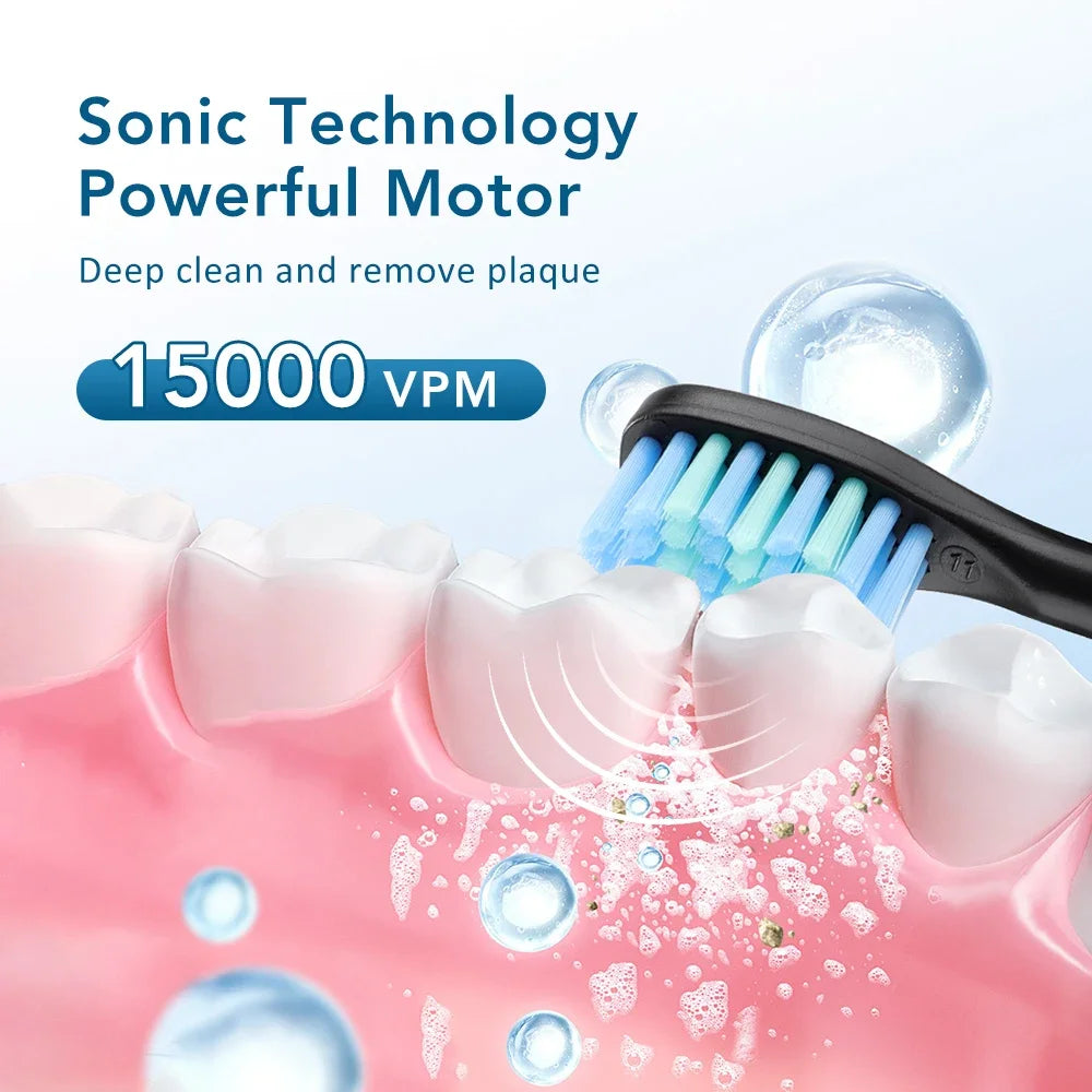 Sonic Electric Toothbrush Reduce Bacterial Teeth Whitening Rechargeable Adult Tooth Brush With 6 Modes & 4 Brush Heads Oral Care
