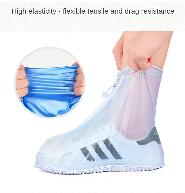 Waterproof Shoe Cover Silicone Sport Rain Boot Cover with Layer Non-slip Material Wear-resistant Thick Shoes Cover Unisex 1 Pair