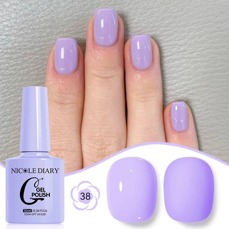 NICOLE DIARY Glass Beads Cat Magnetic Gel Nail Polish Spring Summer Gel Nail Sparkly Gel Varnish Soak off Nail Manicure Art