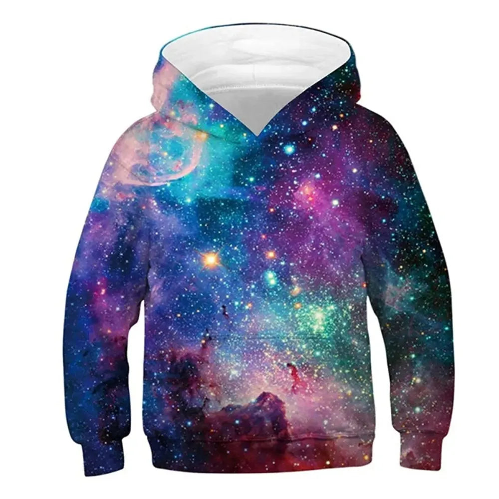 Children's Hoodie Fashionable Spring and Autumn Cartoon Print Animal Outdoor Hoodies for Kids Children Boys Clothes Sweatshirts