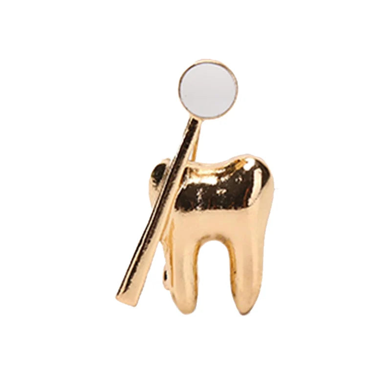 Tooth Shape Cute Medical Brooch Pin For Dentist Doctor Nurse Lapel Backpack Badge Pins Jewelry Gift Accessories