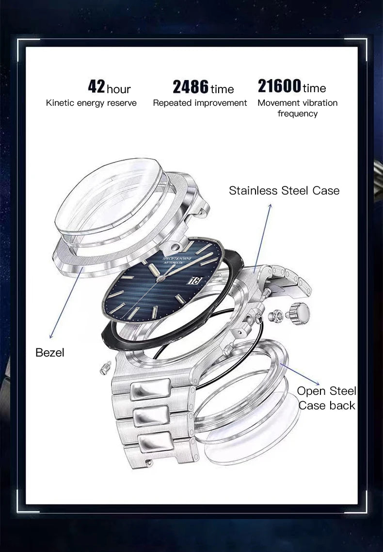 New Arrivals Specht & Söhne Mens Watches Classic Watch Automatic Watch Rose Gold Stainless Steel Relogio Masculino Waterproof