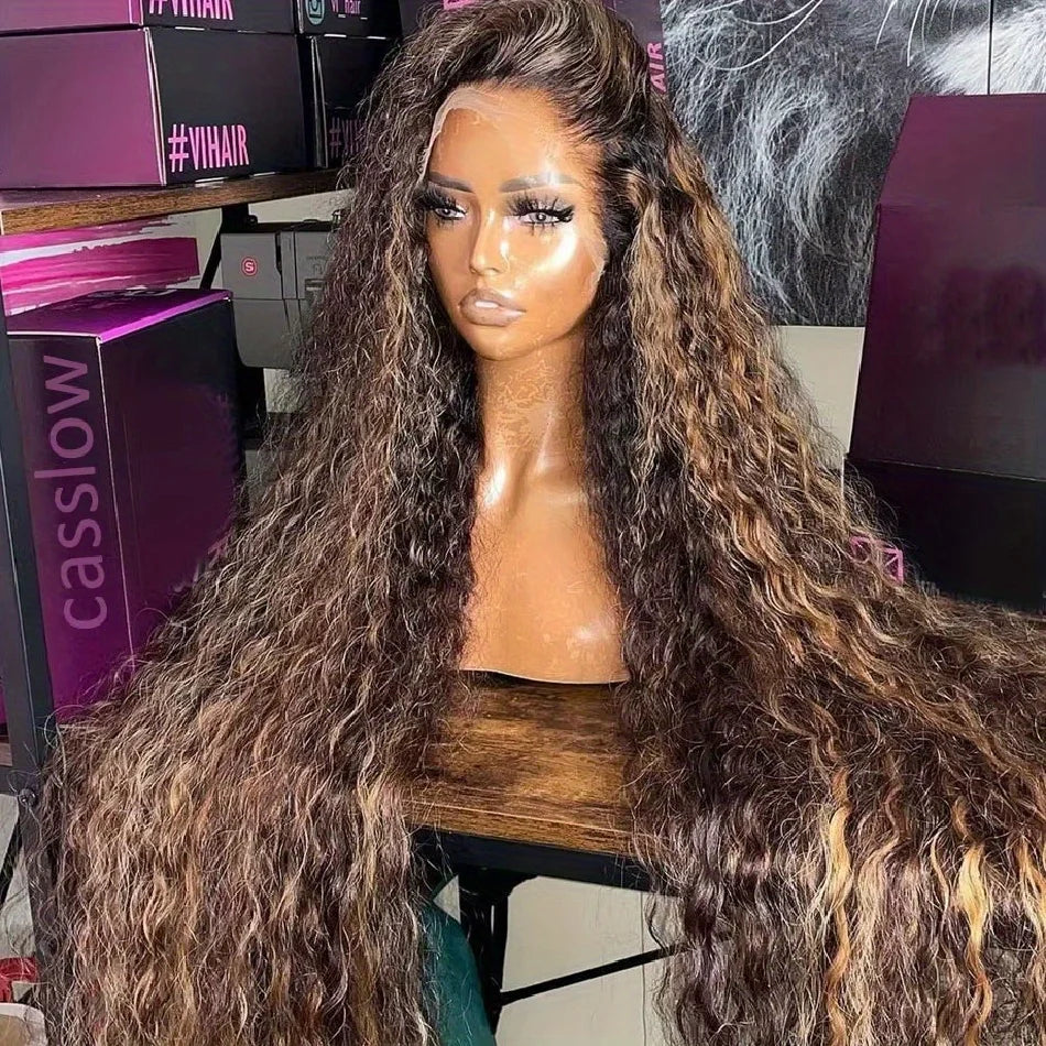 Highlight Ombre 13x4 Hd Lace Front Human Hair Wigs Preplucked 5x5 Closure Wigs Glueless Honey Blonde Deep Curly Wigs Human Hair