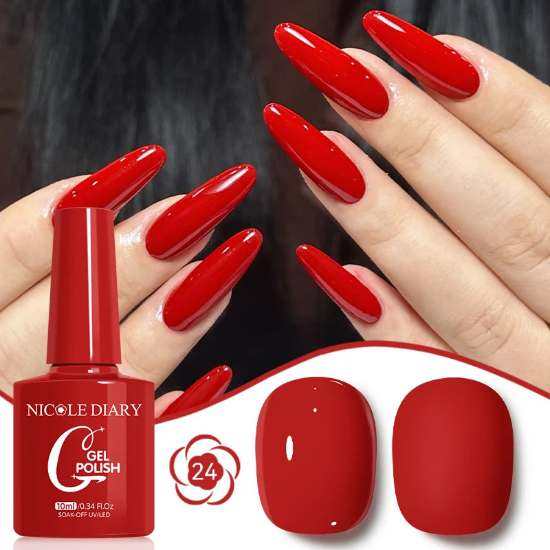 NICOLE DIARY Glass Beads Cat Magnetic Gel Nail Polish Spring Summer Gel Nail Sparkly Gel Varnish Soak off Nail Manicure Art