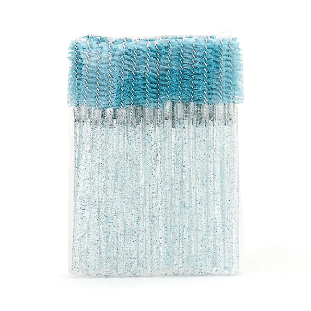 GLAMLASH 50PCS Disposable Eyelash Brushes Lashes Extension Eyebrow Brush Mascara Wands Applicator Makeup Tool