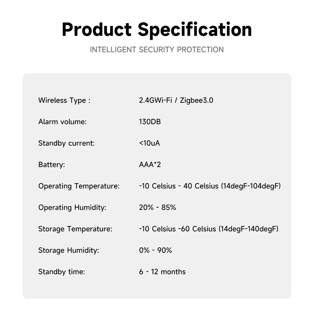 Tuya Wifi Water Leak Detector with Sound and Light Alarm 130dB Tuya Water Leak ZigBee Smart Home Water Alarm Sensor App Control