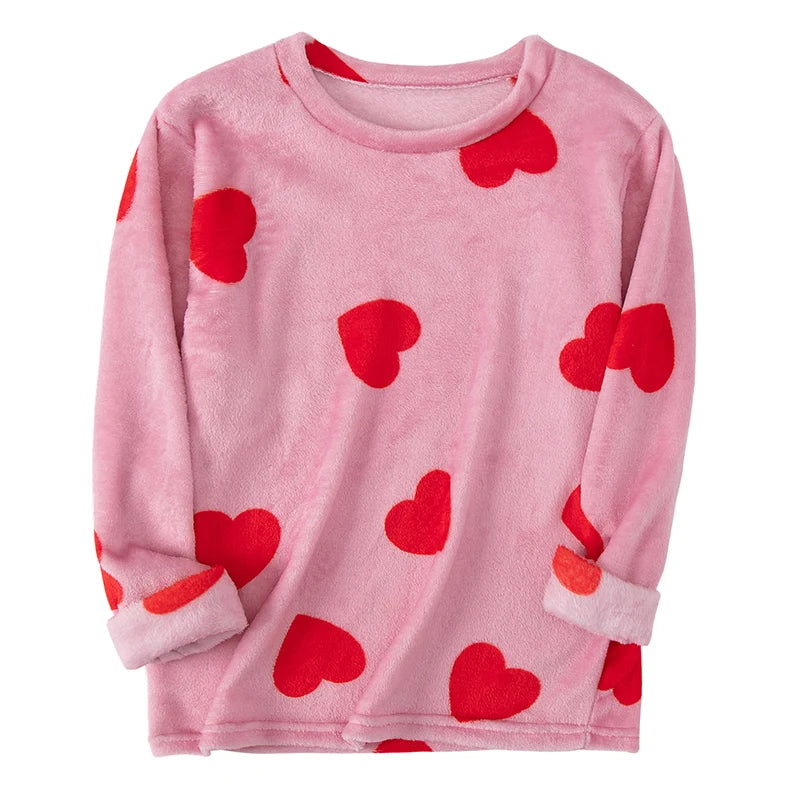 2-Piece Sisters Long-sleeved Trousers Suit girl Sweet And Lovely Home Clothes Teenagers Casual Round Neck Shirt Elastic Waist Pa