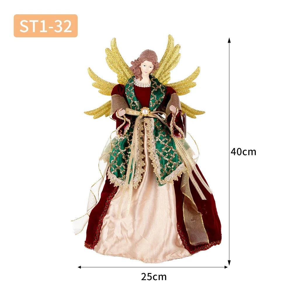 New Arrivals Angel Doll Figurine Christmas Ornaments Crafts with Wing Home Natal Decorations Festive Birthday For Kid Decor