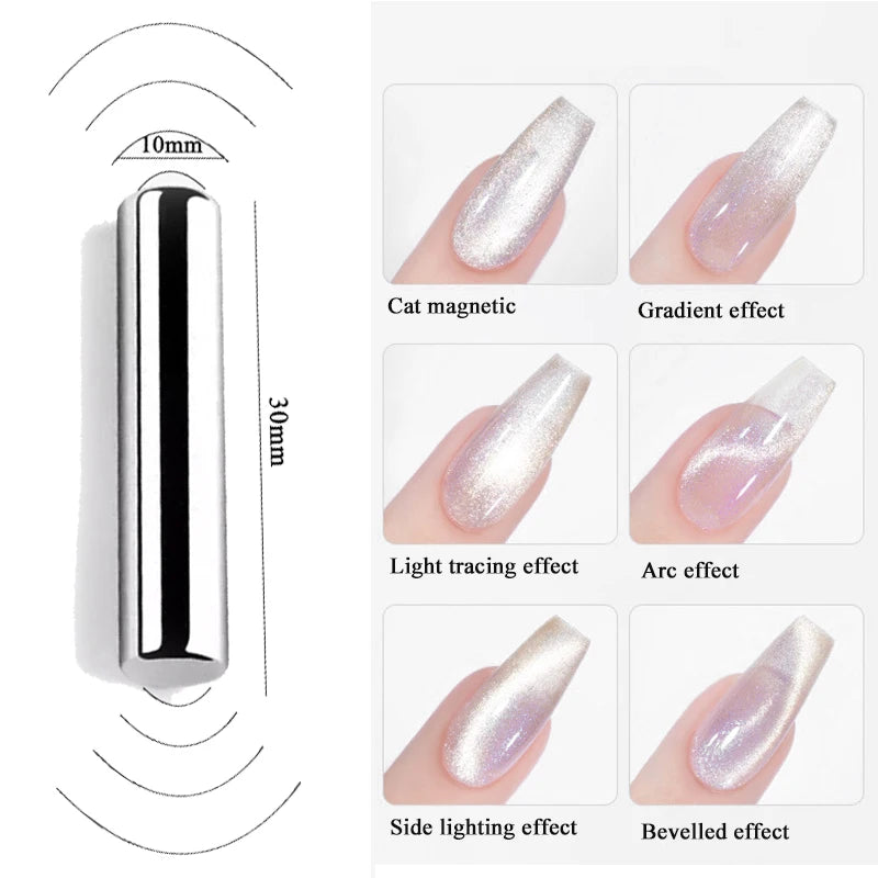 NICOLE DIARY Glass Beads Cat Magnetic Gel Nail Polish Spring Summer Gel Nail Sparkly Gel Varnish Soak off Nail Manicure Art