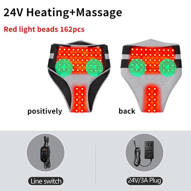 Red Light Heating Menstrual Period Pad  for Women Cramps Massager Heat Therapy Wrap for Abdomen Pain and Cramps Relief