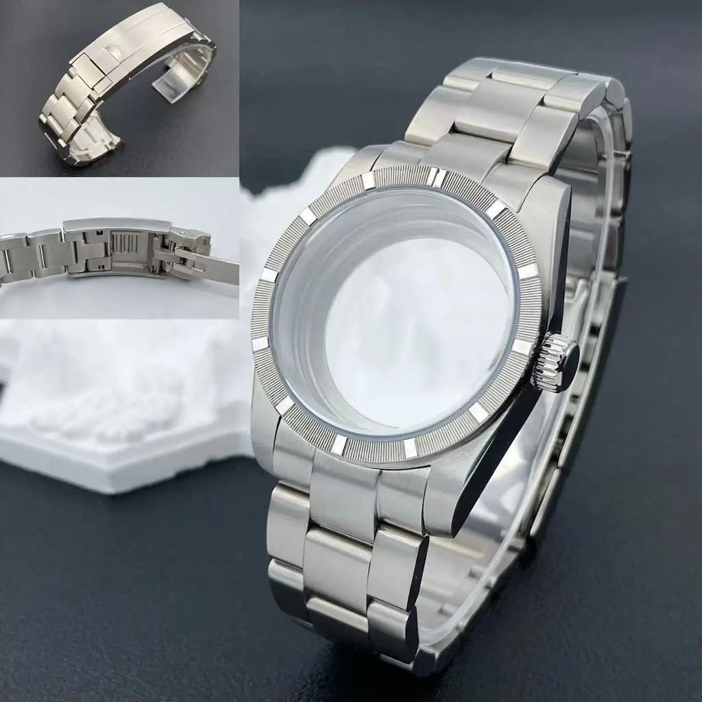 NH35 New Arrivals 36mm watch case Engine Turned BEZEL For AK Parts Replacemet NH35/36 Movement Modification Parts 28.5mm Dial