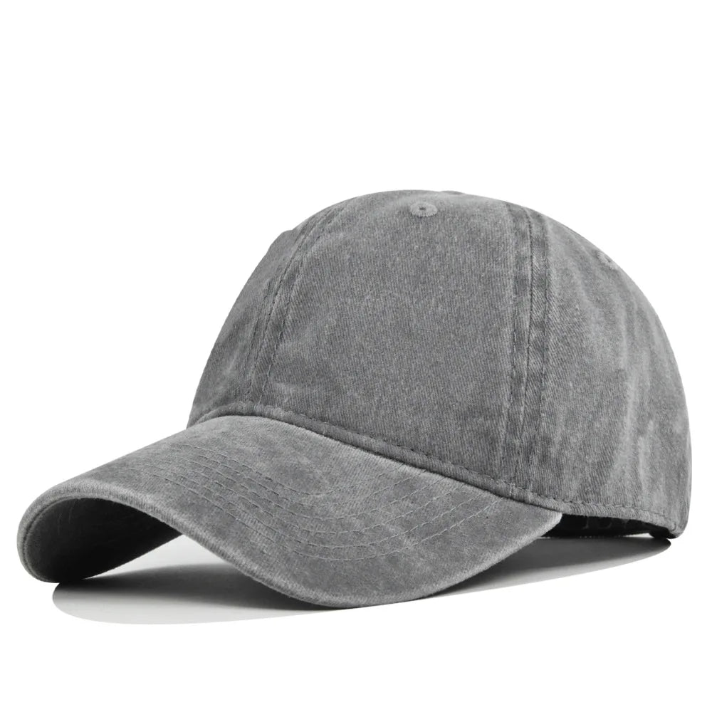 Men Women Baseball Cap Casual Unisex Baseball Cap Vintage Washed Cotton Fits Breathable Adjustable Solid Color Hip-Hop Dad Hat