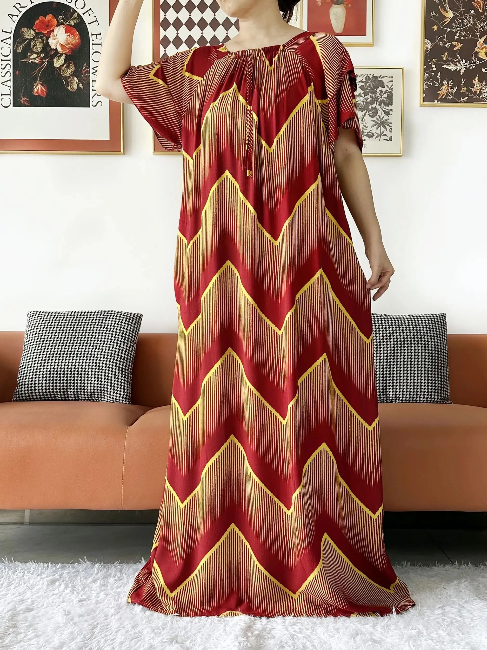 2024 New Muslim Dubai Abaay Women Cotton Dress With Big Scarf For Women Maxi Summer Short Sleeve Loose African Abaya Clothing