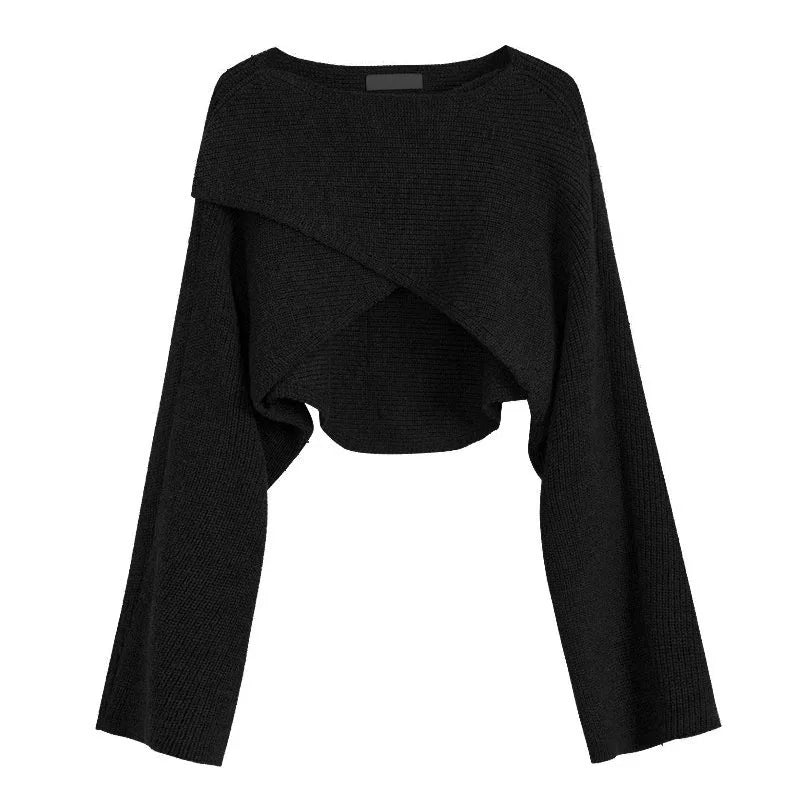 Autumn Fashion Knitted Pullover Elegant O Neck Sweater Women New Casual Solid Color Loose Long Sleeve Hem Irregular Women Top