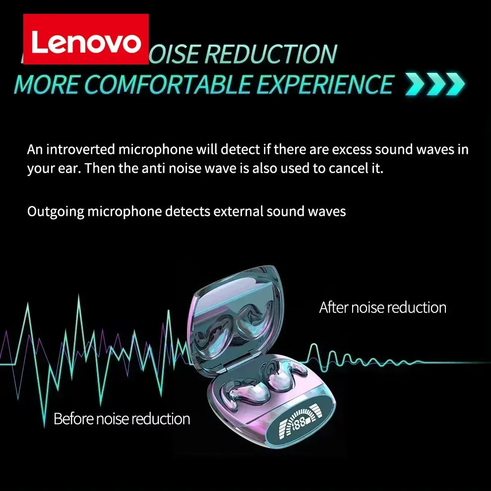 Lenovo Mini Bone Conduction Bluetooth Gaming Earphones HiFi Wireless Earphones Sleep Sports Waterproof Invisible Earphones