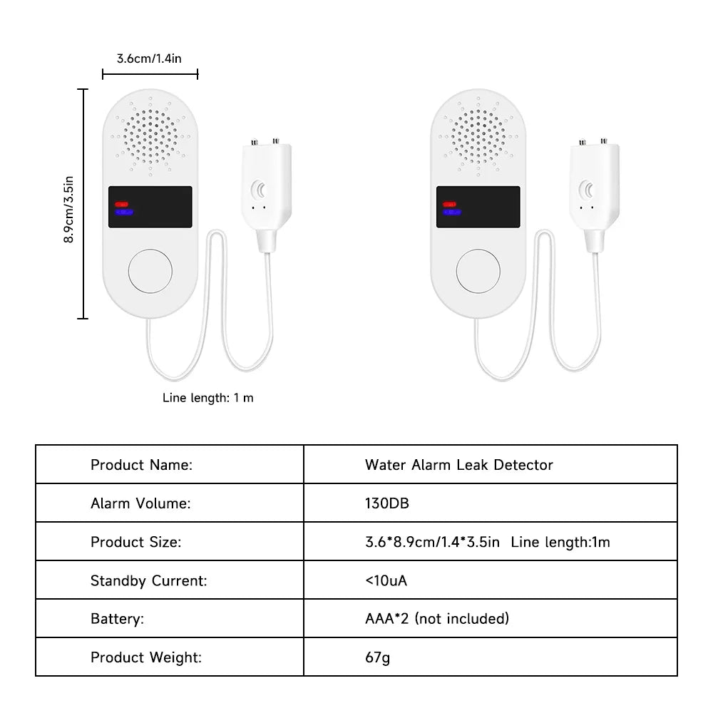 Tuya Wifi Water Leak Detector with Sound and Light Alarm 130dB Tuya Water Leak ZigBee Smart Home Water Alarm Sensor App Control