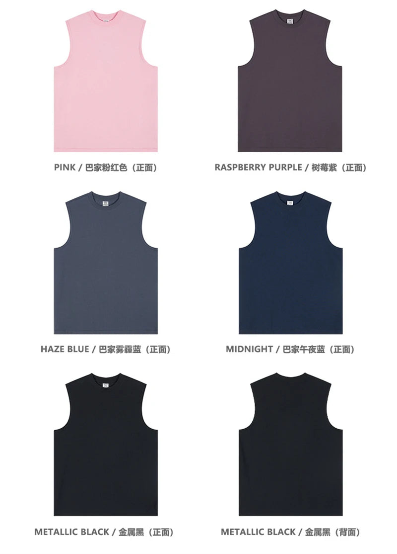 ZODF Trendy 2024 Men Quick Dry 230gsm Tank Tops Unisex Women Summer Breathable Cool Feeling Loose Sleeveless Tees Vest HY0772