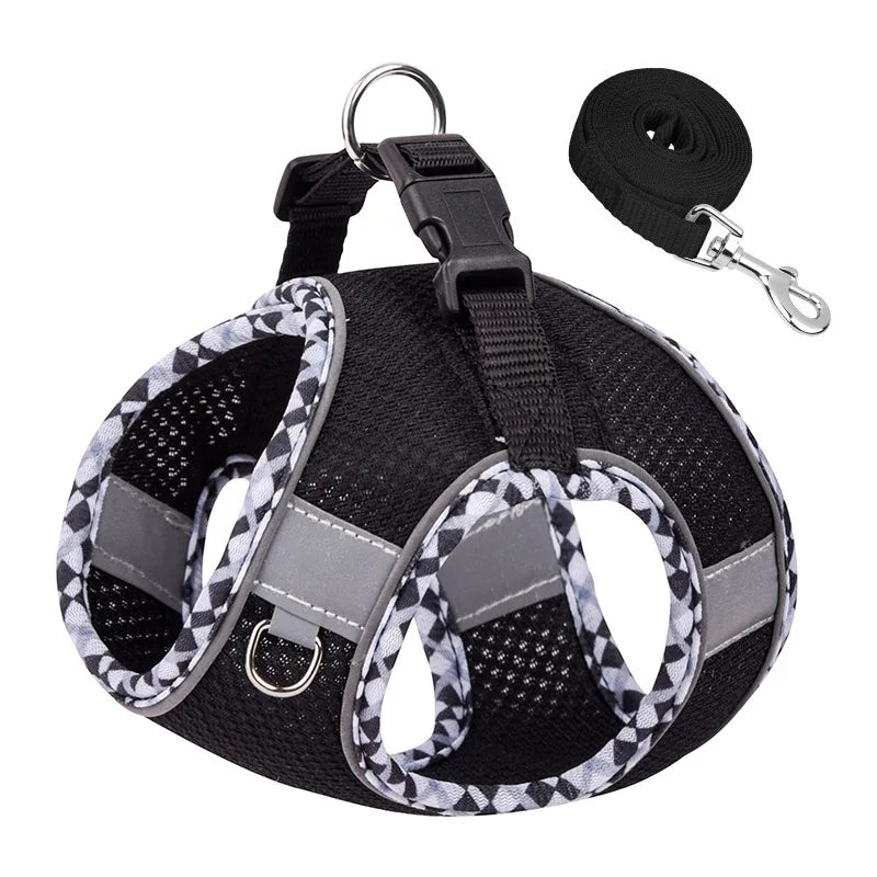 New Arrivals Cat Dog Harness and Leash Set Reflective Breathable Pet Vest Harnesses for Small Dogs Cats Outdoor Walking Puppy
