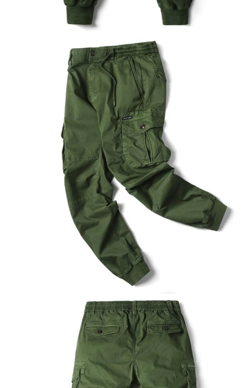 Spring Summer Men's Casual Fashion Work Pants Cuffed Multiple Pockets Slim Fit Youth Leisure Trousers Trendy Brand