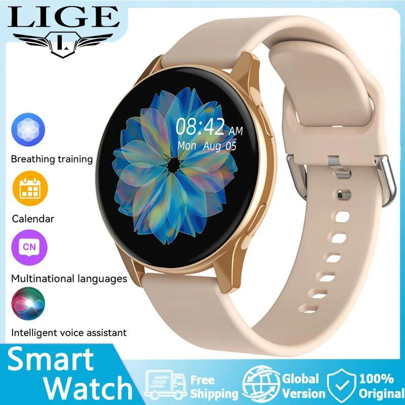 LIGE New Smart Watch Wireless Charging Smartwatch Bluetooth Calls Watches Men Women Fitness Bracelet Custom Watch Face +Box 2025