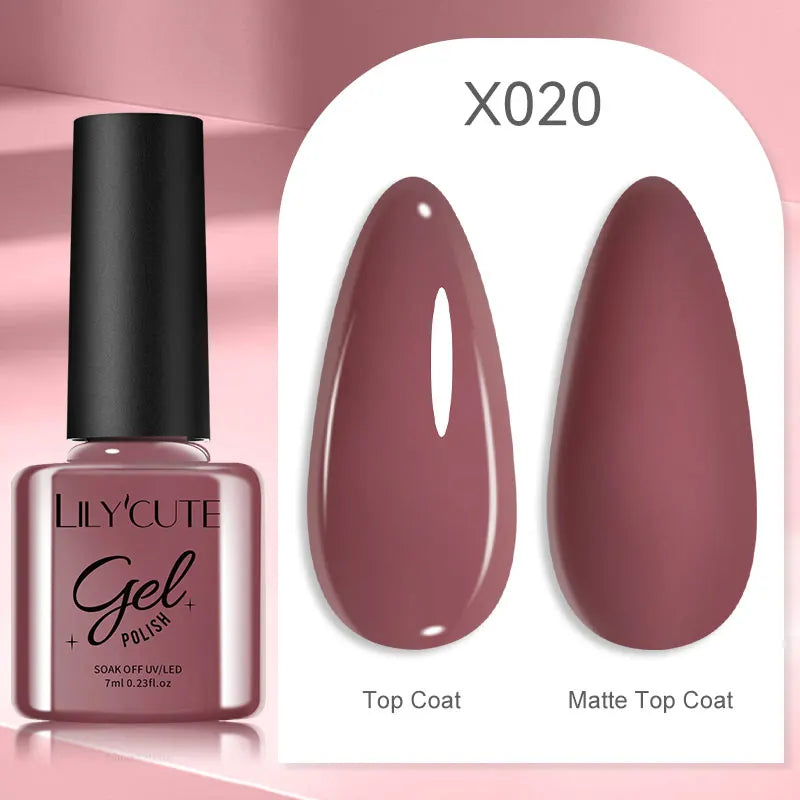 LILYCUTE 7ML Black White Color Gel Nail Polish Summer Colorful Gel Nail Art Semi Permanent UV Gel Soak Off UV LED Gel Varnishes