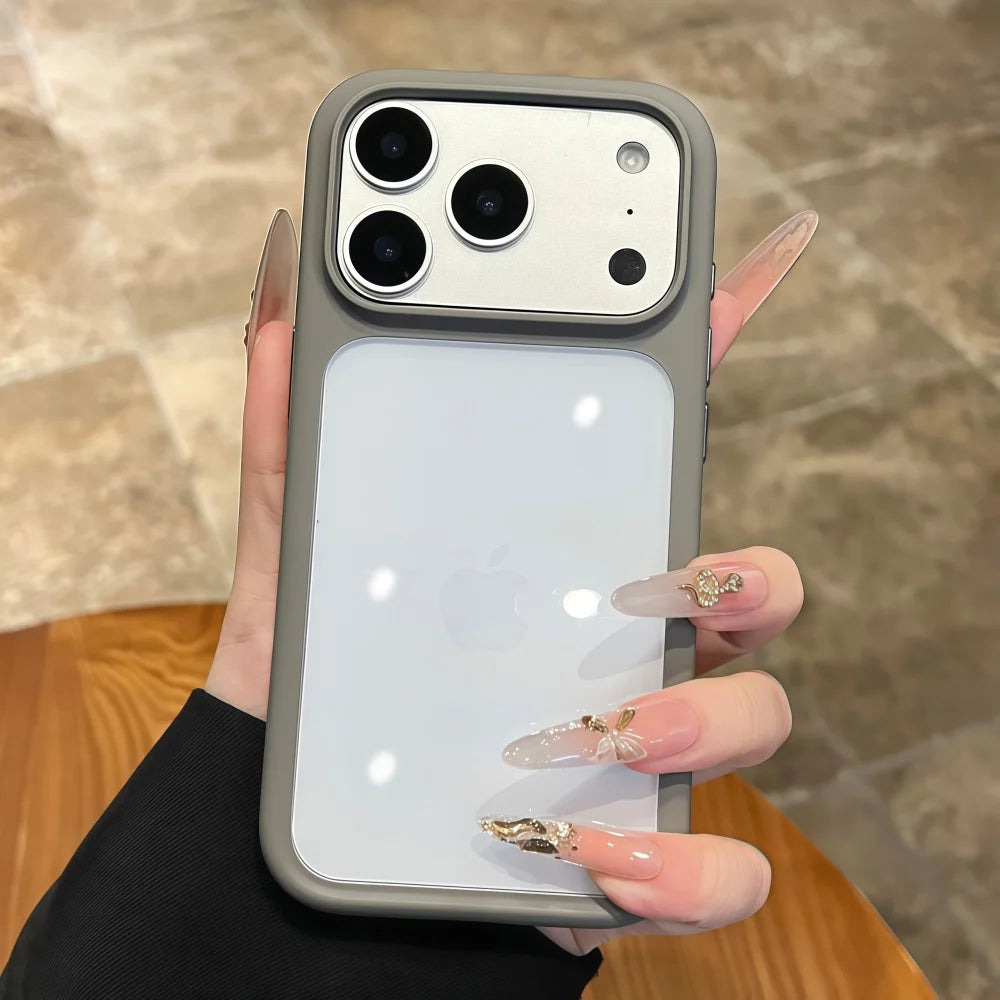 Intelligent Camera Touch Button Crystal Clear Phone Case for iPhone 17 Pro Max 16 Pro 17 Air Transparent Shockproof Cover Funda