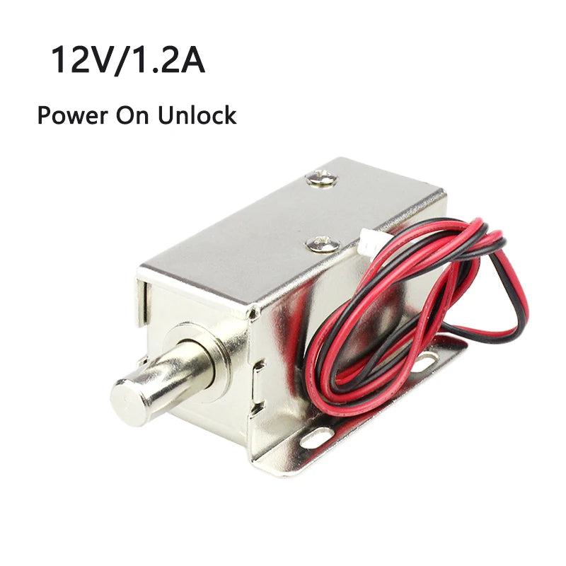 Small Electric Bolt Lock DC12V Magnetic Lock Access Control Electronic Lock Concealed Cabinet Lock Normally Closed Electric Lock