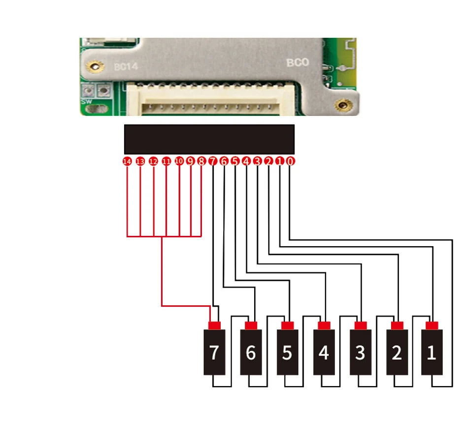 JiaBaiDa Automized Identify 7s-14s 7S 8S 9S 10S 11S 12S 13S 14S 20A 30A 40A 50A LFP NMC Smart BMS 24V 36V 48V