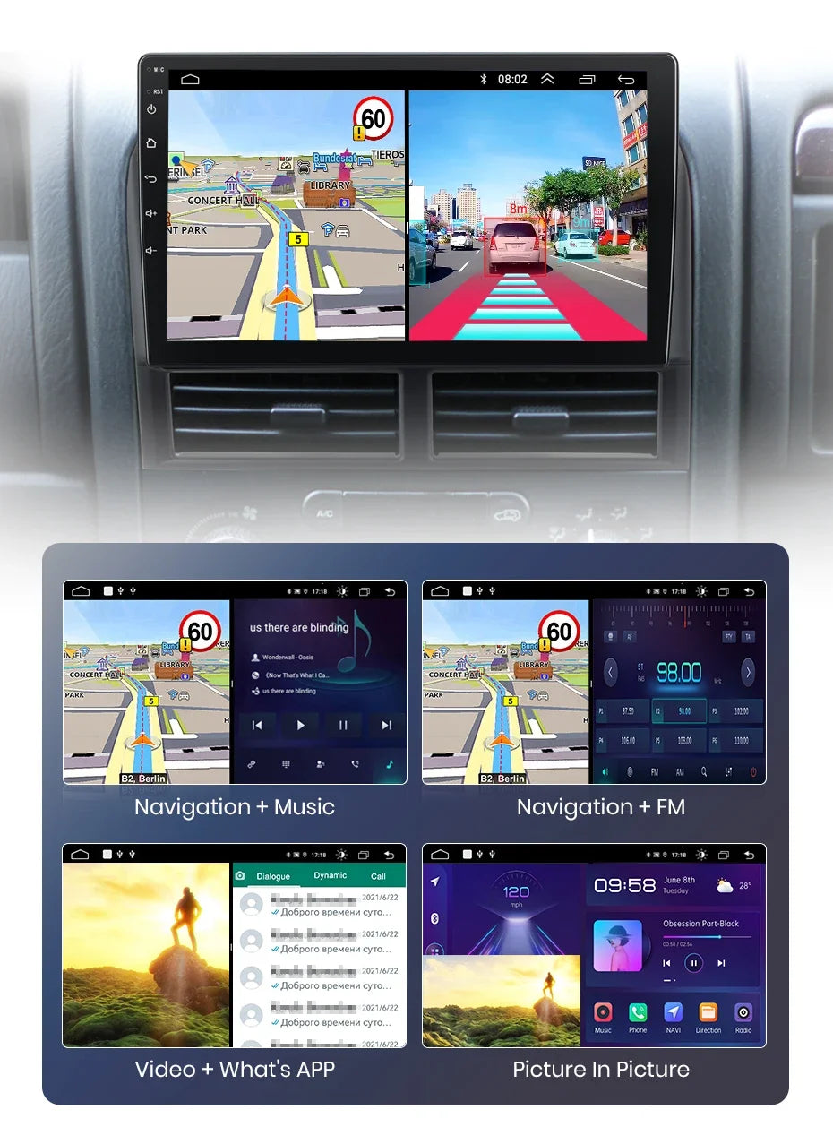 Junsun Wireless CarPlay Car Radio For Jeep Grand Cherokee II WJ 1998-2004 Android Auto RDS 4G WiFi Car Intelligent System