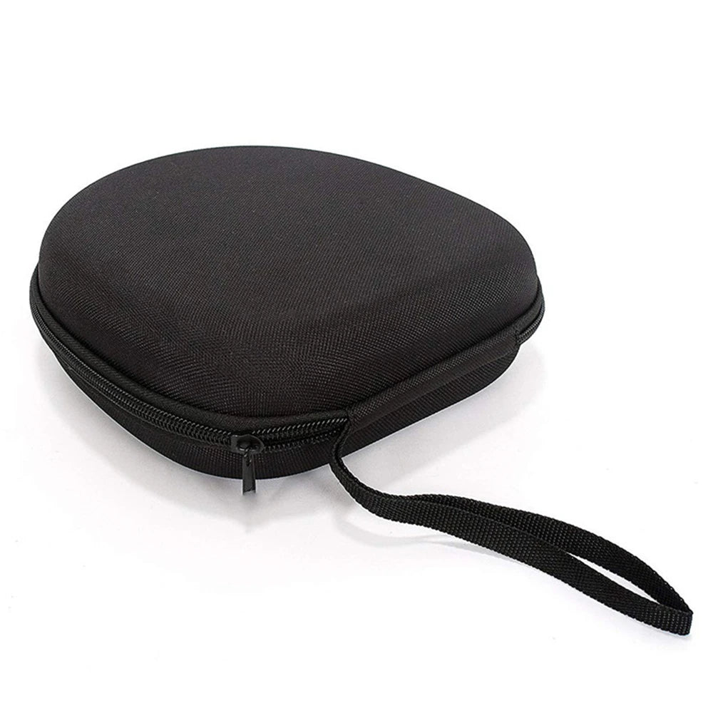 Portable Earphone Storage Bag Protective Hard Shell Black Headphone Carry Hard Case Data Cable Storage Box for Travel Headset