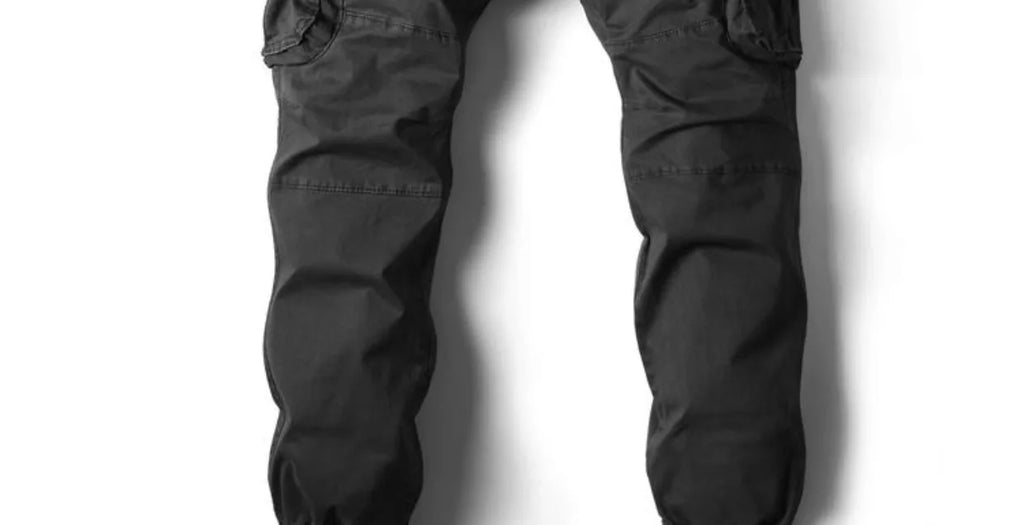 Spring Summer Men's Casual Fashion Work Pants Cuffed Multiple Pockets Slim Fit Youth Leisure Trousers Trendy Brand