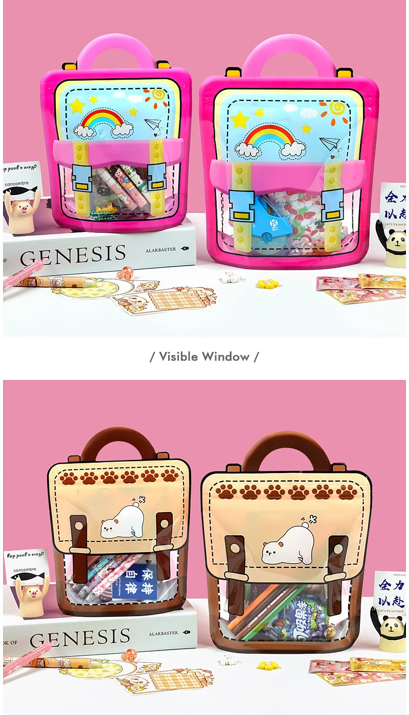 20/50PCS Children's Day Portable Seal Bag New Cartoon Schoolbags Shape Cookie Candy Bags For Kids Birthday Graduation Party Gift